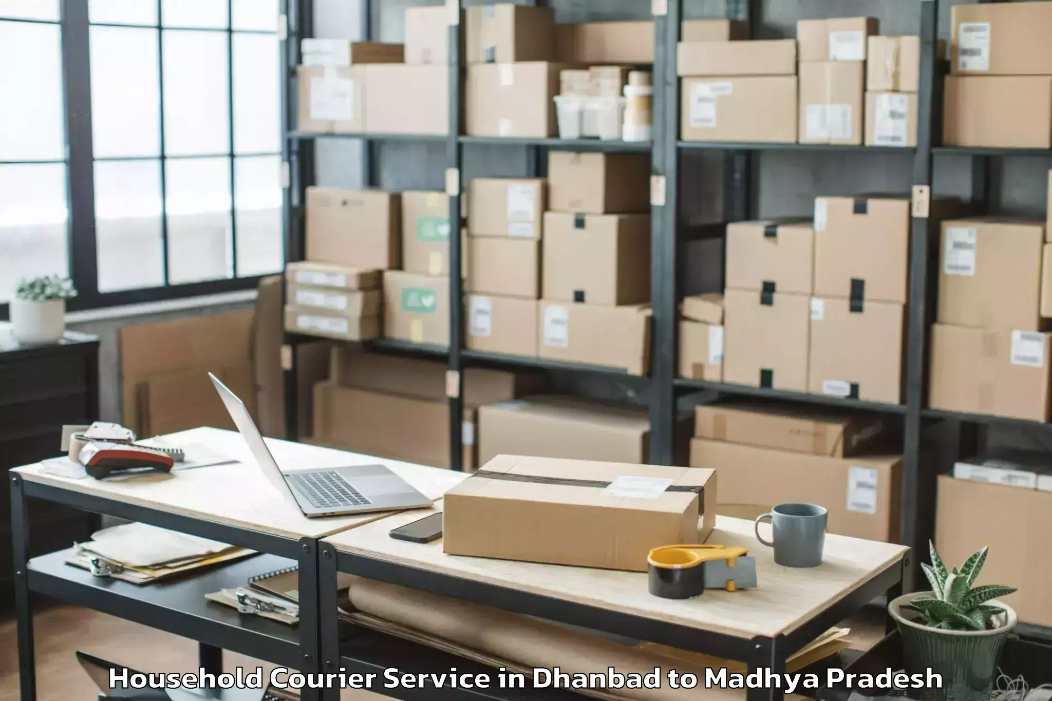 Get Dhanbad to Bhanpur Household Courier